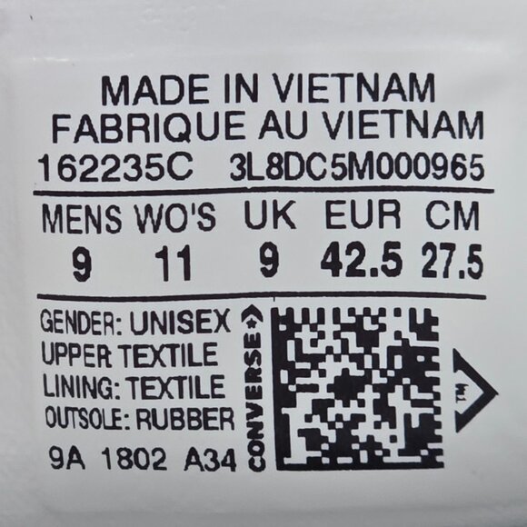 Converse x Miley Cyrus Chuck Taylor Sneakers Women’s 11 White Black CTAS 162235C - Picture 11 of 11